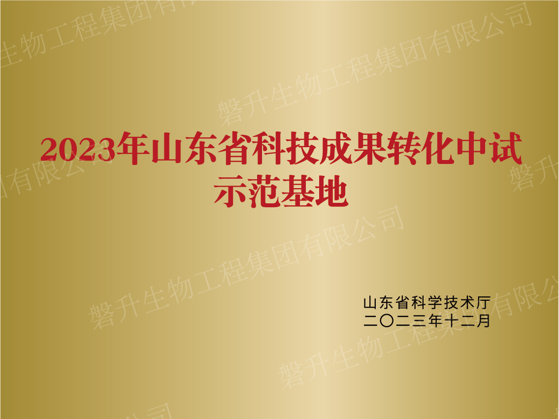 山東省科技成果轉(zhuǎn)化中試示范基地